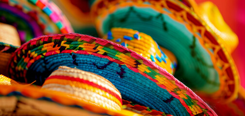 A vibrant and colorful Mexican-style hat.