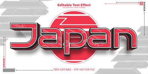 Japan editable text effect in modern cyber trend style