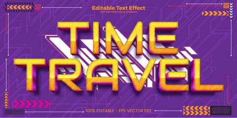 Time Travel editable text effect in modern cyber trend style