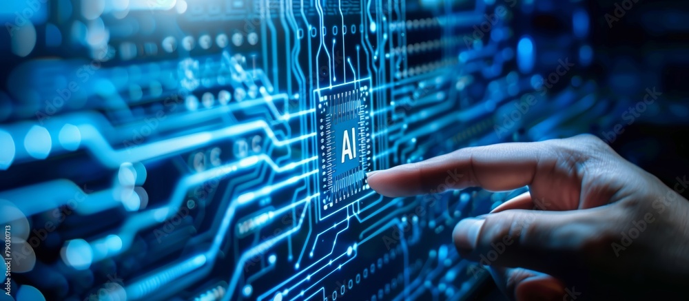 Aufkleber and the photos show humans and ai ai exchanging ideas and interacting towards a common goal, symboli