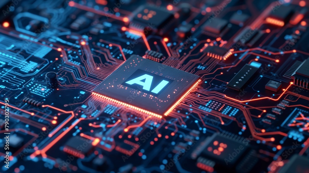 Poster artificial intelligence is integrated into manufacturing processes, which helps to improve efficienc