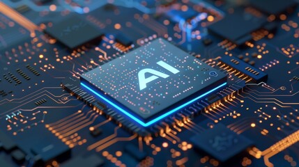 The image shows advanced developments in the production of chips with AI processors, which contributes to the further development of electronic technology.