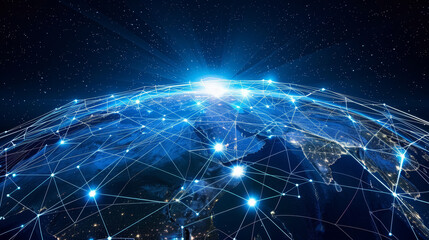 Naklejka na ściany i meble Global Network Connectivity Digital Illustration