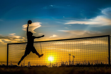 Soccer Player Silhouette at Sunset