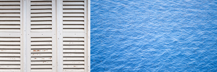 wooden shutter and water texture