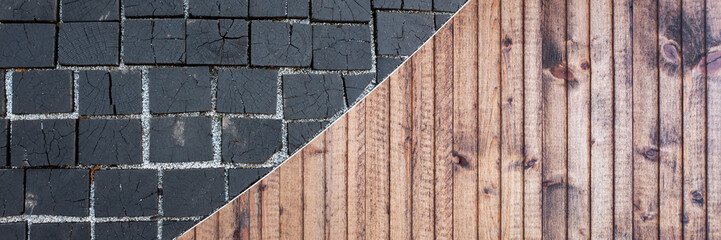 wooden block and wall texture