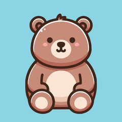 Cute bear sitting cartoon vector