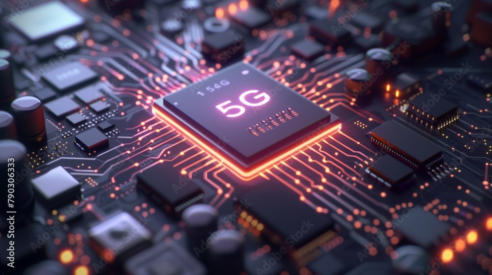 Poster The processor for 5G networks on an electronic chip demonstrates high performance and efficiency when working with modern mobile technologies.