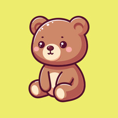 Cute bear sitting cartoon vector