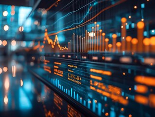 Digital composite of stock market data displays