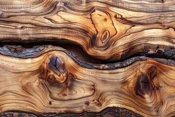 A piece of wood has been cut in half, revealing its inner texture - obrazy, fototapety, plakaty
