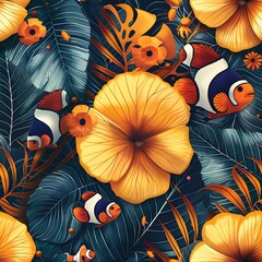 seamless pattern of shirt Hawaii style. Generative AI