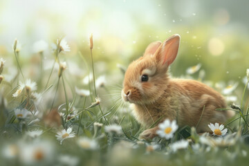 Little bunny in the meadow (AI Generated) 
