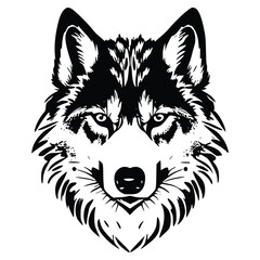 Vector illustration of a wolf for logos or designs, wolf vector, vector design of wolf, white background
