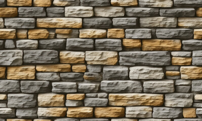 Stone wall. Abstract seamless pattern. AI generated.
