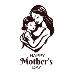 Beautiful mothers day for woman and child love greeting card background