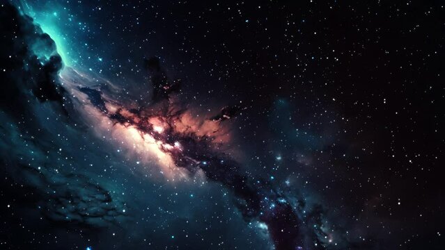 Cosmic Clouds Flight Through Stars - Deep Space Exploration Seamless Background 4K