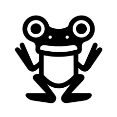Frog icon vector graphics element silhouette sign symbol illustration on a Transparent Background