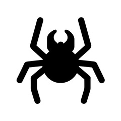 Spider icon vector graphics element silhouette sign symbol illustration on a Transparent Background