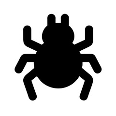 Spider icon vector graphics element silhouette sign symbol illustration on a Transparent Background