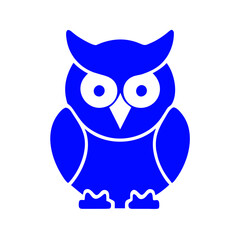 Owl icon vector graphics element silhouette sign symbol illustration on a Transparent Background
