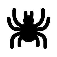 Spider icon vector graphics element silhouette sign symbol illustration on a Transparent Background