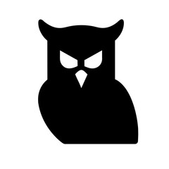 Owl icon vector graphics element silhouette sign symbol illustration on a Transparent Background