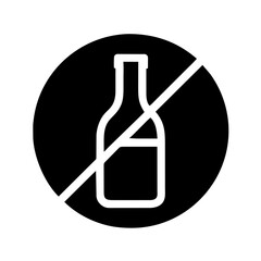 No-Alcohol sign icon vector graphics element silhouette sign symbol illustration on a Transparent Background