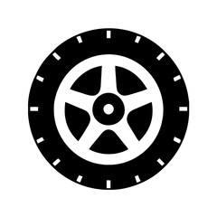 Fototapeta premium Car rims vector icon graphics element silhouette technology sign and symbol on a Transparent Background