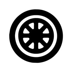 Obraz premium Car rims vector icon graphics element silhouette technology sign and symbol on a Transparent Background
