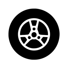 Obraz premium Car rims vector icon graphics element silhouette technology sign and symbol on a Transparent Background