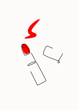 recommend clip art: red, illustration, vector, red lips, lipstick, one line, line art, beauty, cosmetics, make up, sign, logo, beauty salon