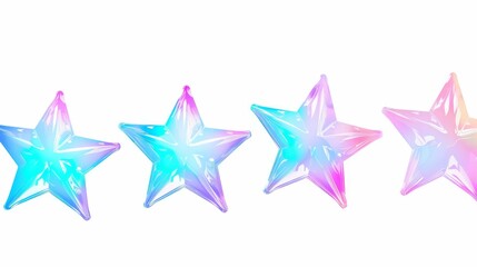 Obraz premium glowing neon blue and pink stars on solid white background