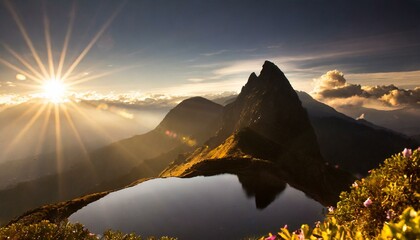 Fototapeta premium sunrise in the mountains
