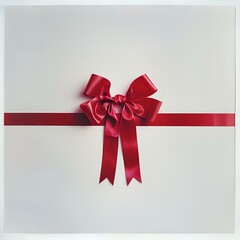 Striking Red Bow on White - Festive and Joyful Gift Concept