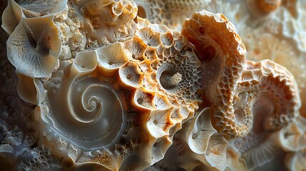 The intricate patterns and textures of a piece of coral, sculpted by the sea over millennia. - obrazy, fototapety, plakaty