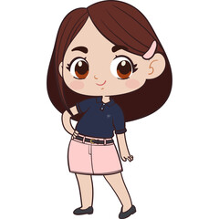 Fashion woman chibi style