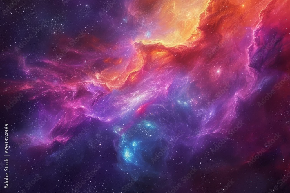 Wall mural a vibrant and dynamic space scene bursting with numerous stars, creating a visually captivating disp