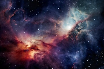 Beautiful nebula in space with beautiful colors