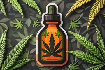 Therapeutic Cannabis Oil and CBD Extracts: Pain Relief, Antioxidant, and Anti Inflammatory Benefits in Holistic, Legal, and Eco Friendly Health Practices - obrazy, fototapety, plakaty
