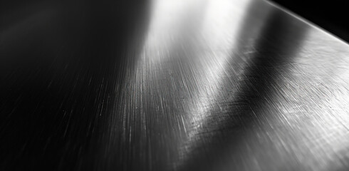 Stainless steel surface with visible scratches and irregularities, detailed monochrome texture - obrazy, fototapety, plakaty