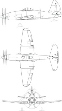 Adobe Illustrator Artwork Westland Wyvern TF4 3-view-svg vector file.eps