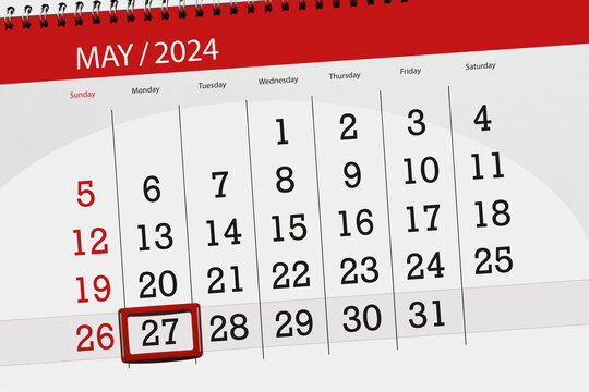 Calendar 2024, deadline, day, month, page, organizer, date, May, monday, number 27