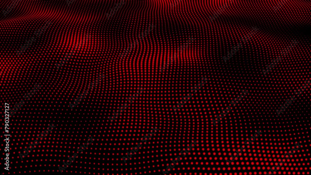 Poster abstract and technology red dots wave background. dot pattern with halftone effect. technology backg