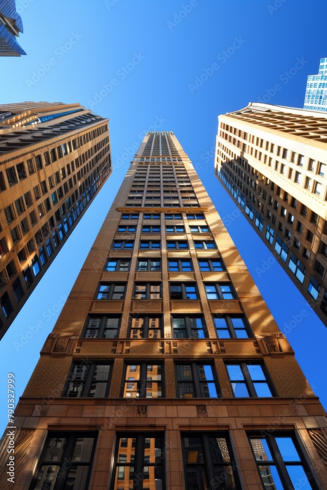 Wall mural a view of a tall building with windows on all sides, ai