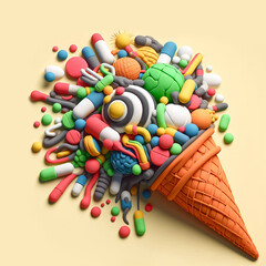  ice cream cone with pills - 790329100
