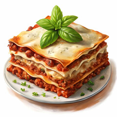 traditional lasagna made with minced beefbolognes