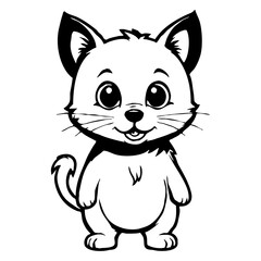 Obraz premium Black and white cartoon . Pattern for T-shirt, covers. Generated by Ai