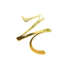 Very realistic golden "そ", Japanese Hiragana, Mincho, transparent background