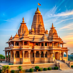 Fototapeta premium shri ram mandir temple in ayodhya birth place lord